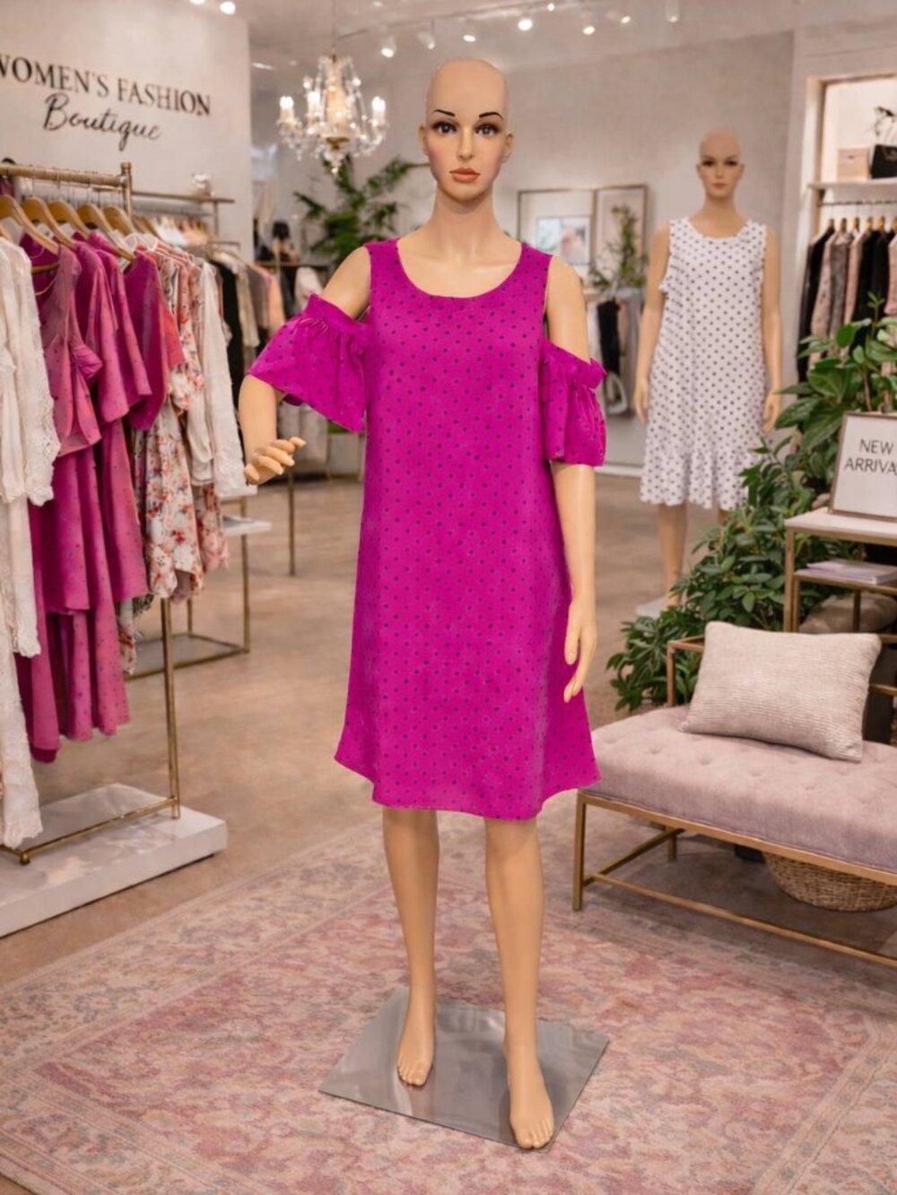 City Streets Pink Cold Shoulder Dress - Plus Size 14